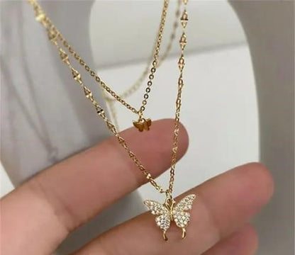 Alloy Gold plated Double layered Butterfly design