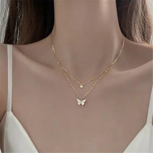 Alloy Gold plated Double layered Butterfly design