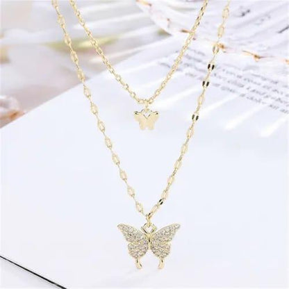 Alloy Gold plated Double layered Butterfly design